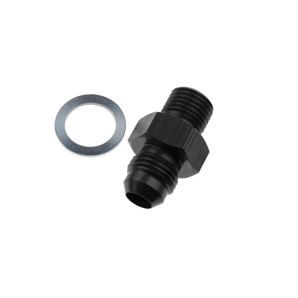 Red Horse Performance -06 MALE AN/JIC FLARE TO 1/8"NPSM TRANSMISSION FITTING -BLACK-2PCS 8262-06-02-2 - main